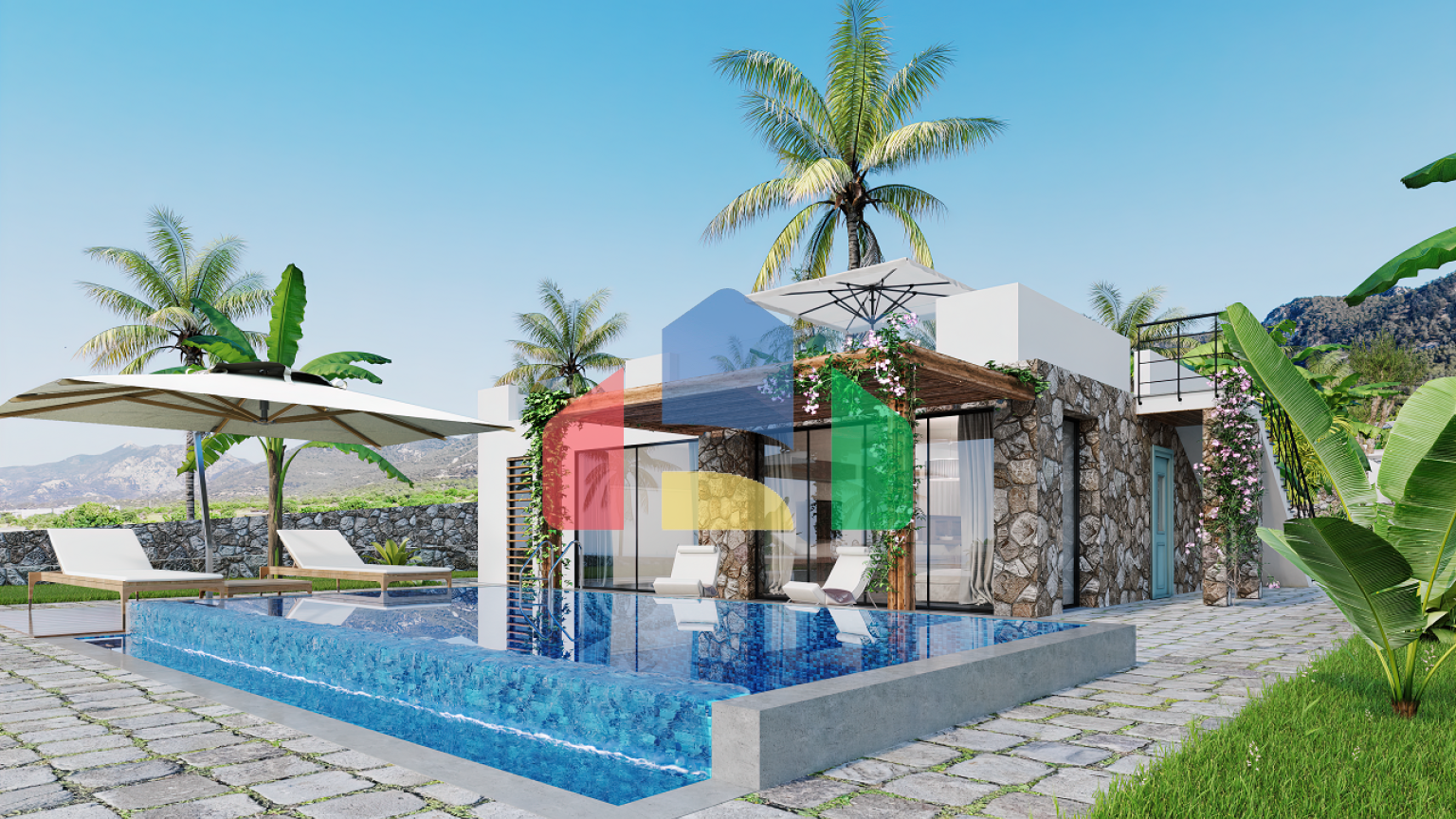 Красивое бунгало 3+1 (130 м2) с террасой и садом в Татлысу