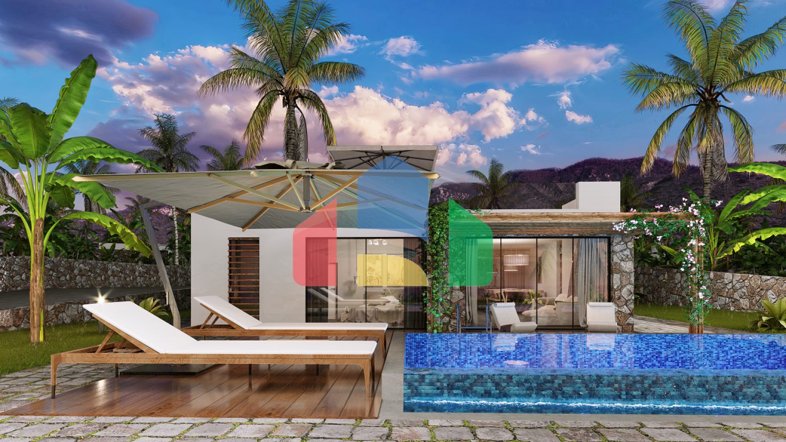 Красивое бунгало 3+1 (130 м2) с террасой и садом в Татлысу