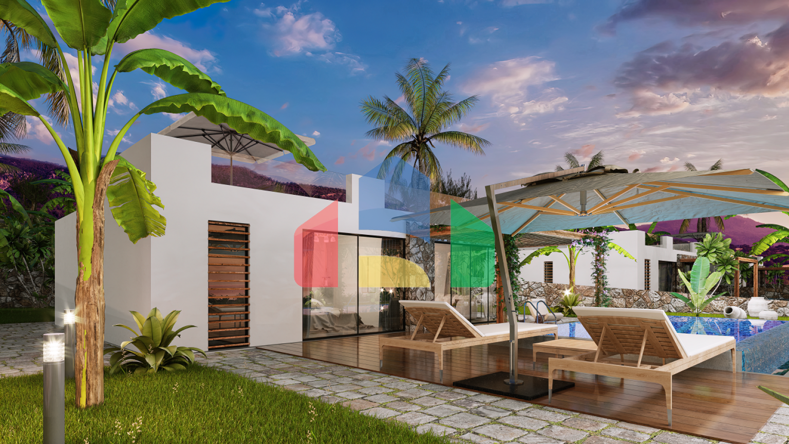 Красивое бунгало 3+1 (130 м2) с террасой и садом в Татлысу