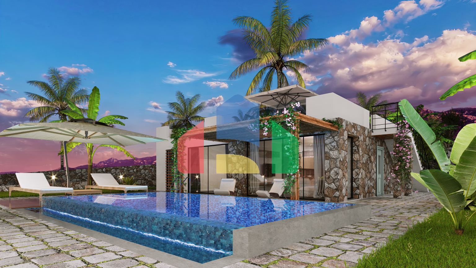 Красивое бунгало 3+1 (130 м2) с террасой и садом в Татлысу