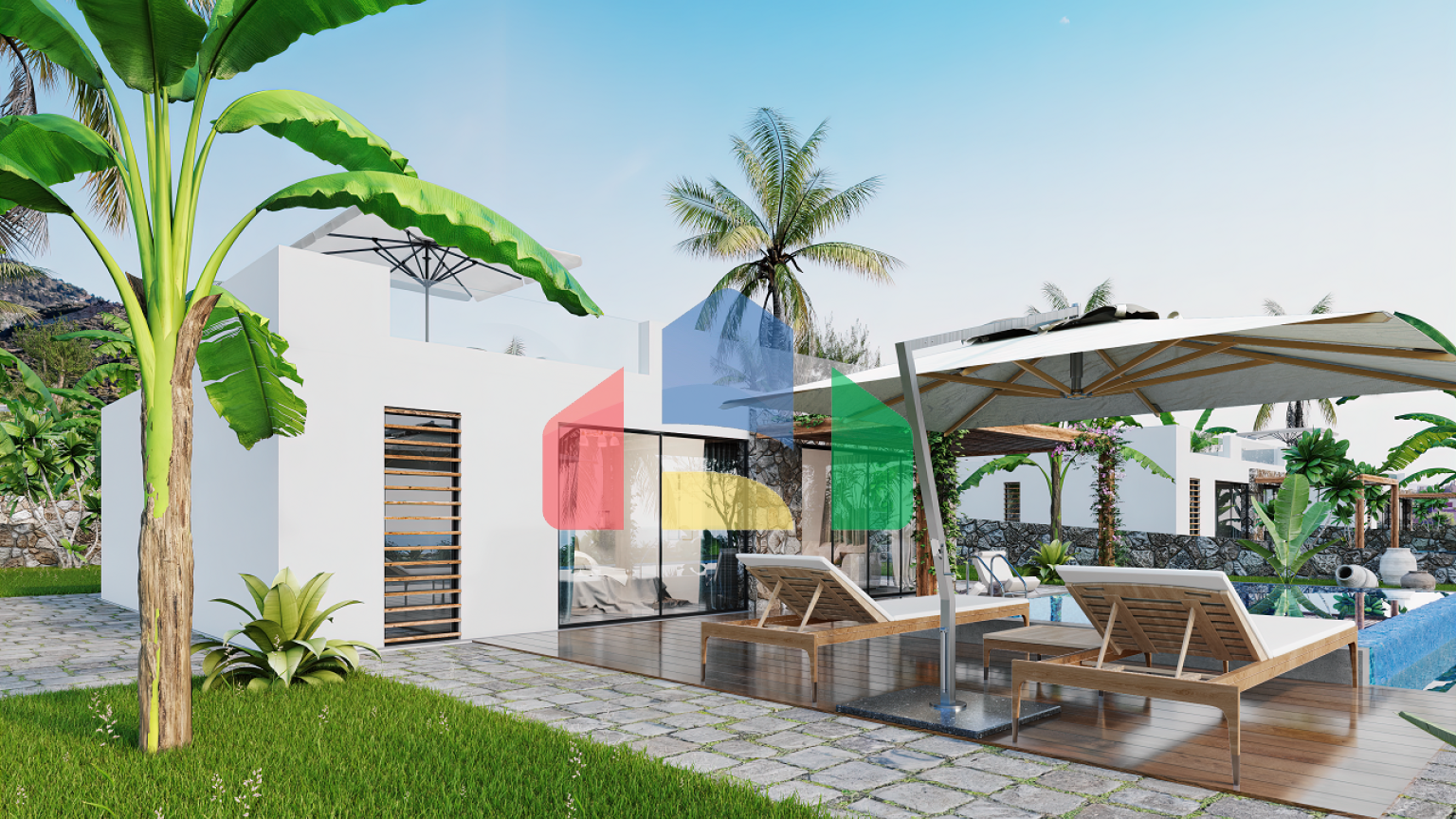 Красивое бунгало 3+1 (130 м2) с террасой и садом в Татлысу