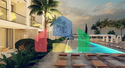 Квартира 2+1 (60 м2) с террасой в комплексе с видом на горы и море Квартира 2+1 (60 м2) с террасой в комплексе с видом на горы и море