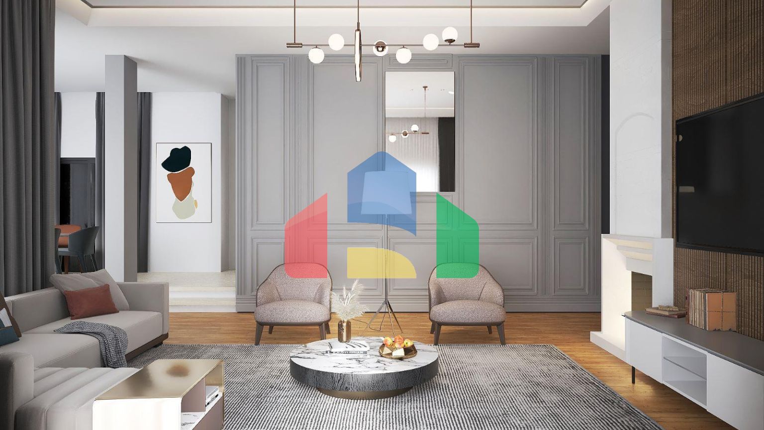 Вилла 3+1 (210 м2) с террасой и бассейном в Эсентепе