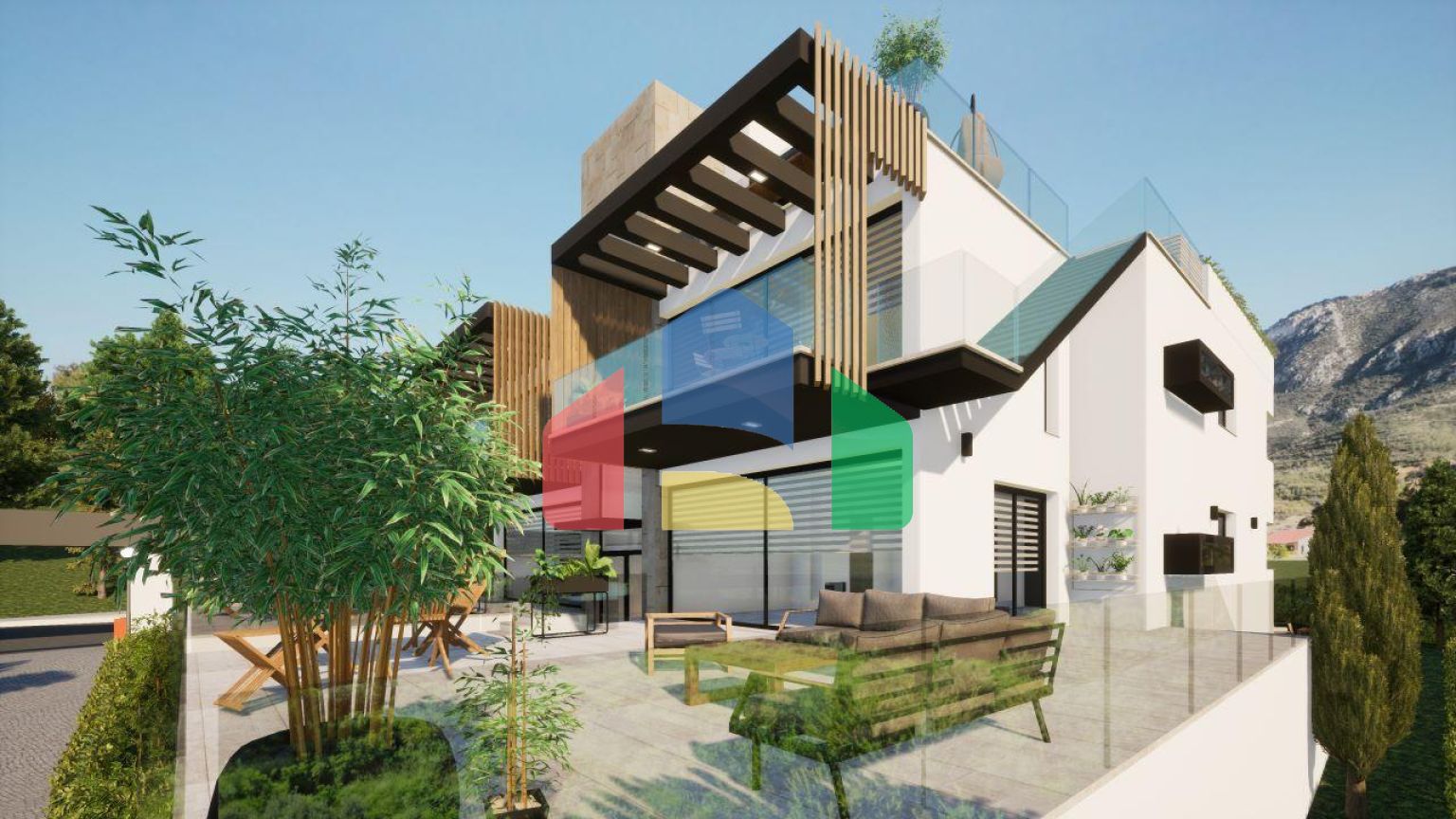 Трехкомнатная квартира 135 м2 с большой террасой на крыше в Доанкое