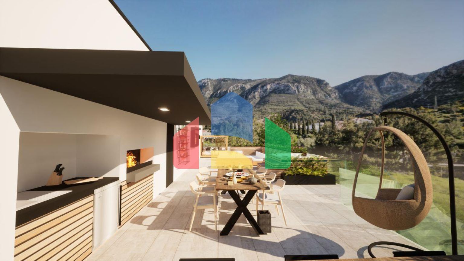 Трехкомнатная квартира 135 м2 с большой террасой на крыше в Доанкое