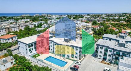 Трехкомнатная квартира 81 м2 в уютном комплексе с бассейном в Алсанджаке Трехкомнатная квартира 81 м2 в уютном комплексе с бассейном в Алсанджаке