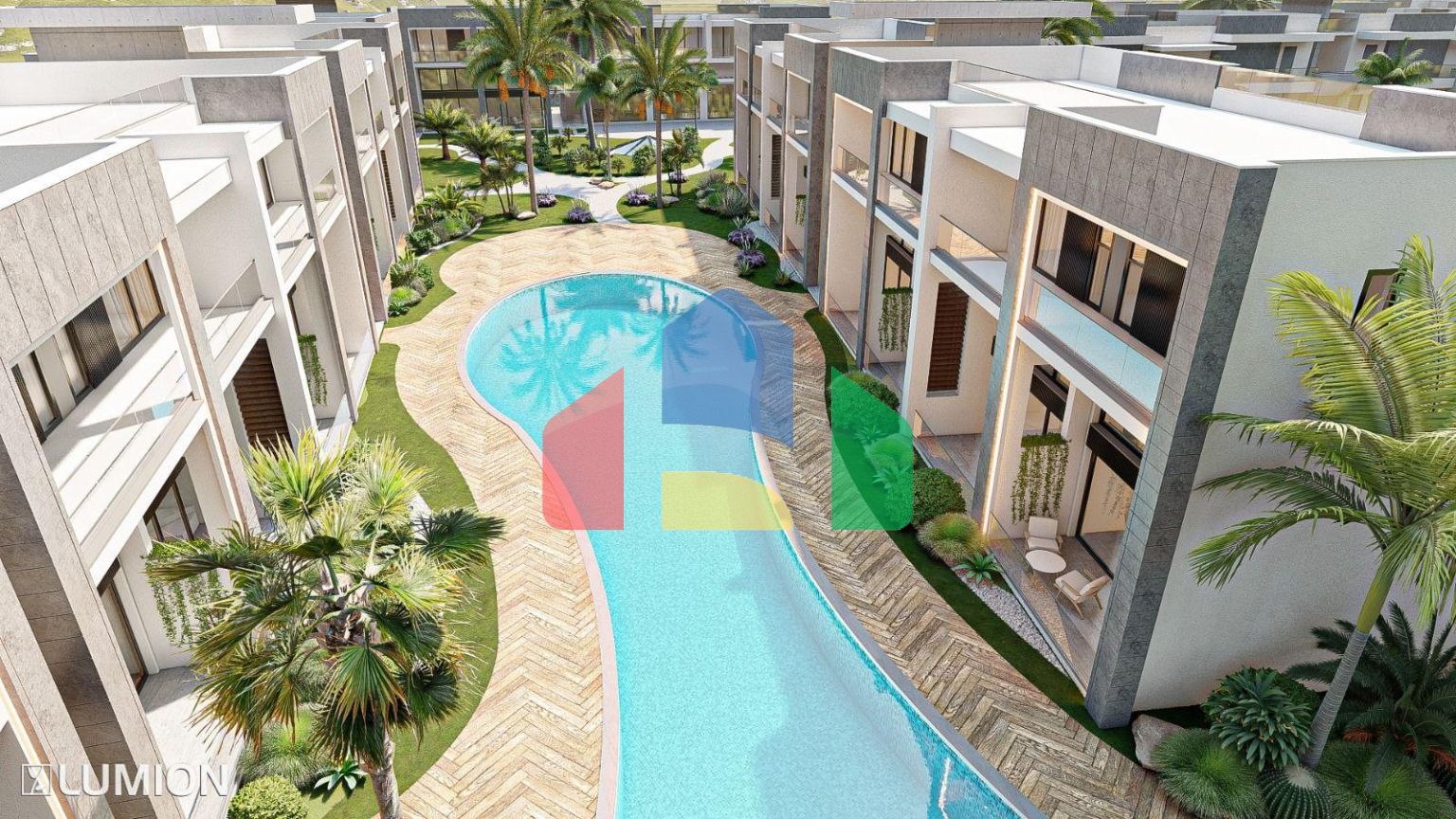 Студия Penthouse 38 м2 с балконом и террасой в красивом комплексе в Каршияке