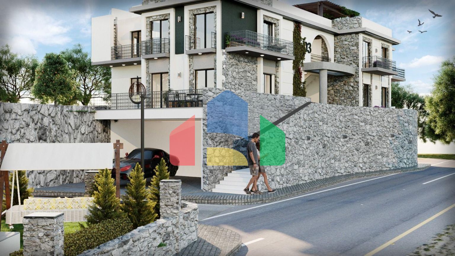 Квартира 3+1 (120 м2) с просторной террасой на крыше в Чаталкое