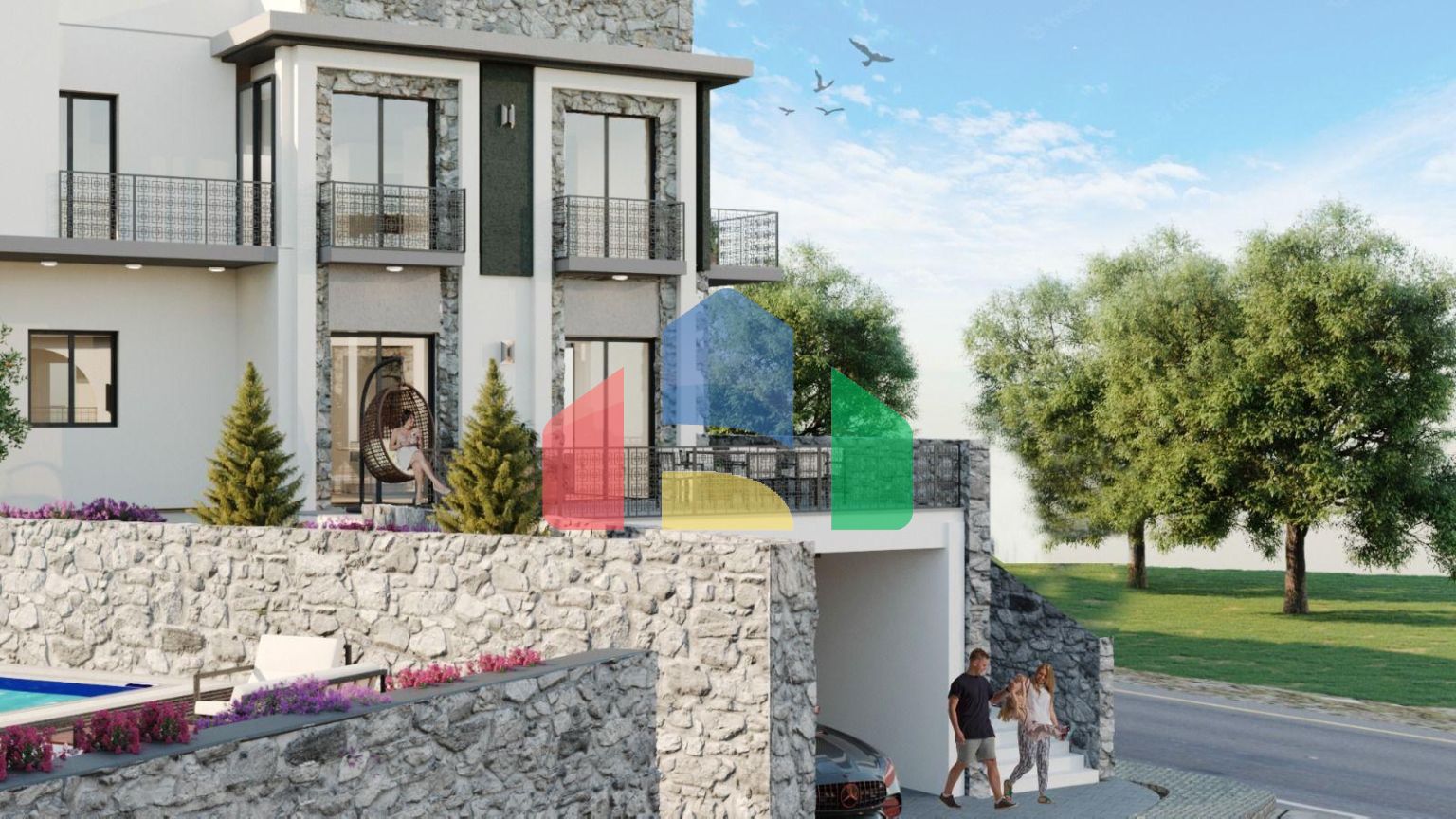 Квартира 3+1 (120 м2) с просторной террасой на крыше в Чаталкое