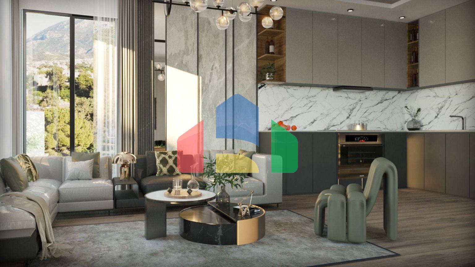 Квартира 3+1 (120 м2) с просторной террасой на крыше в Чаталкое