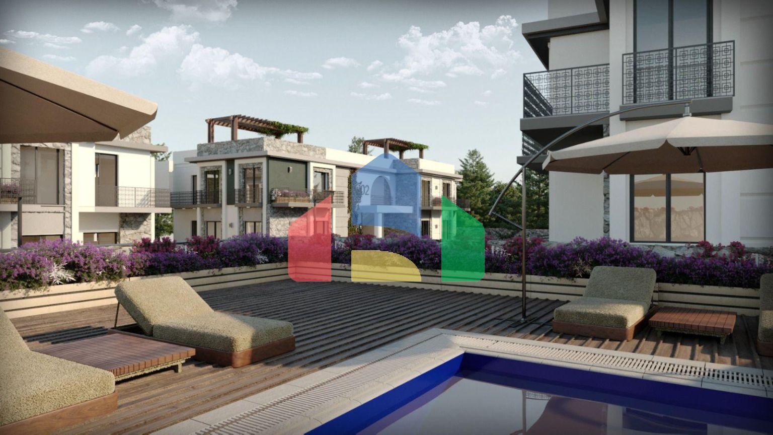 Квартира 3+1 (120 м2) с просторной террасой на крыше в Чаталкое