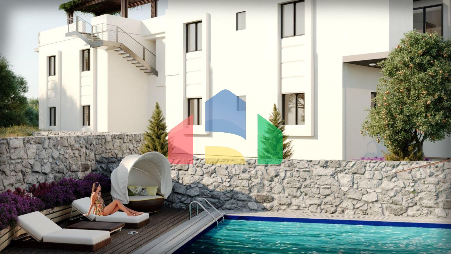 Квартира 3+1 (120 м2) с просторной террасой на крыше в Чаталкое