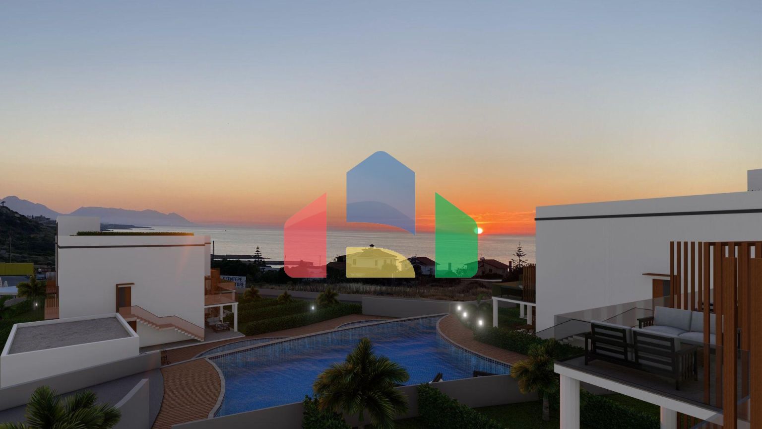 3-комнатный пентхаус loft 74 м2 с террасой на крыше 31 м2 в уютном комплексе в Эсентепе