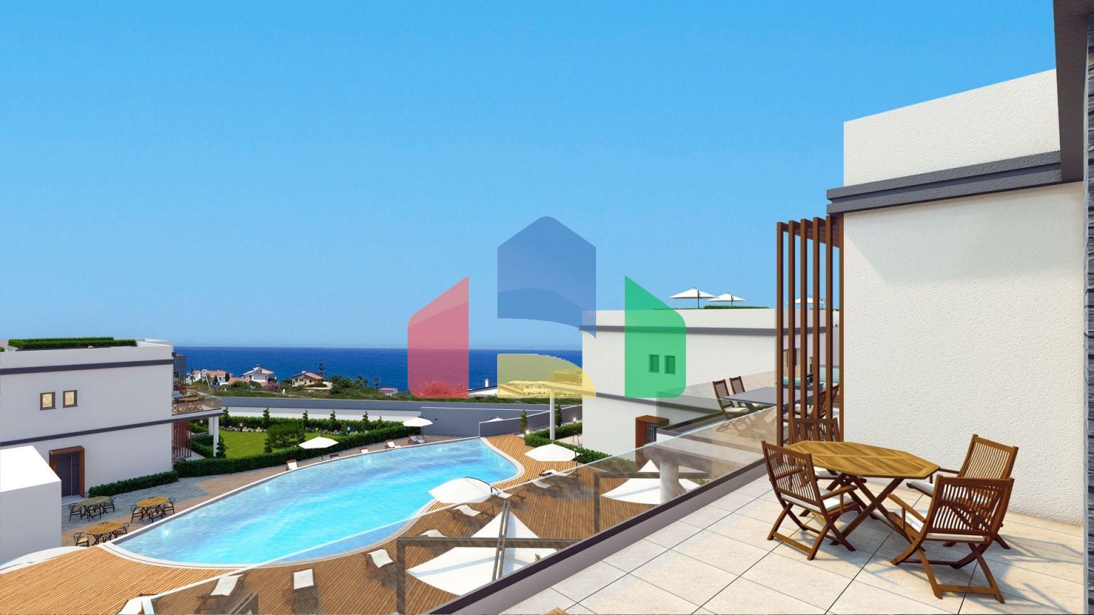 3-комнатный пентхаус loft 74 м2 с террасой на крыше 31 м2 в уютном комплексе в Эсентепе