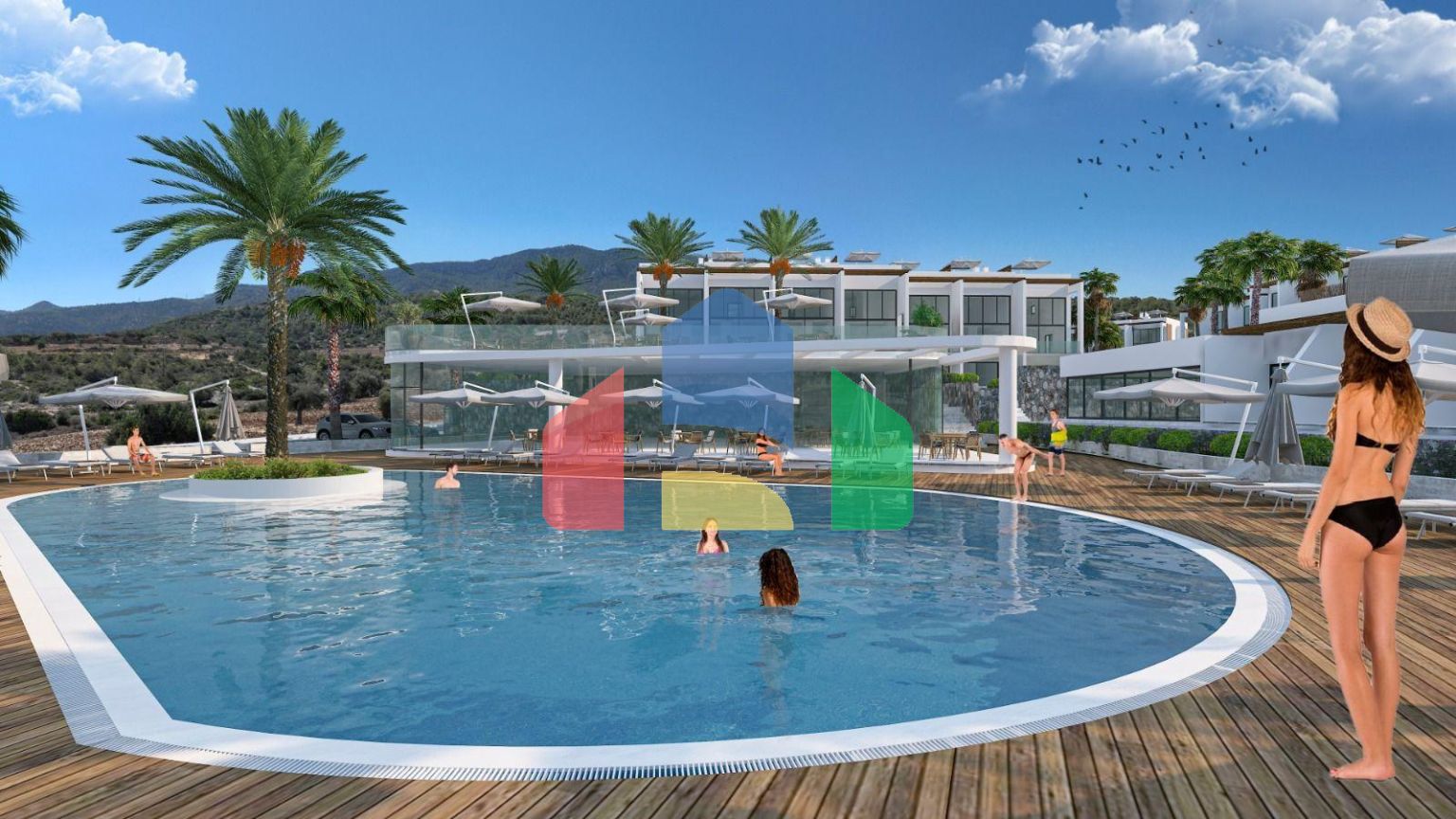 Двухкомнатная квартира 60 м2 недалеко от моря в Бахчели