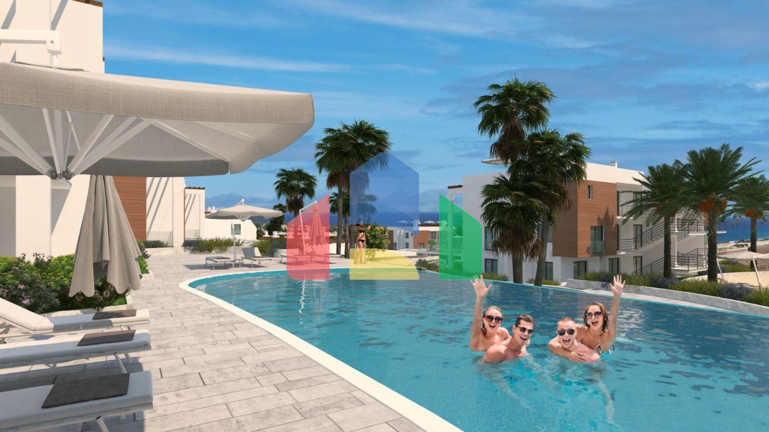 Двухкомнатная квартира 60 м2 недалеко от моря в Бахчели