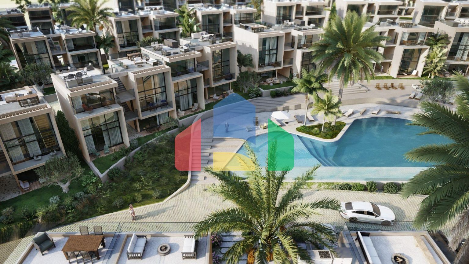 Студия 45 м2  в новом и современном комплексе в Эсентепе