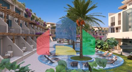 2-комнатные апартаменты 45м2 с террасой 10м2 и собственным садом в новом комплексе рядом с морем