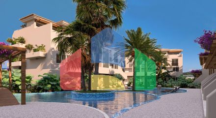 2-комнатные апартаменты 45м2 с террасой 10м2 и собственным садом в новом комплексе рядом с морем