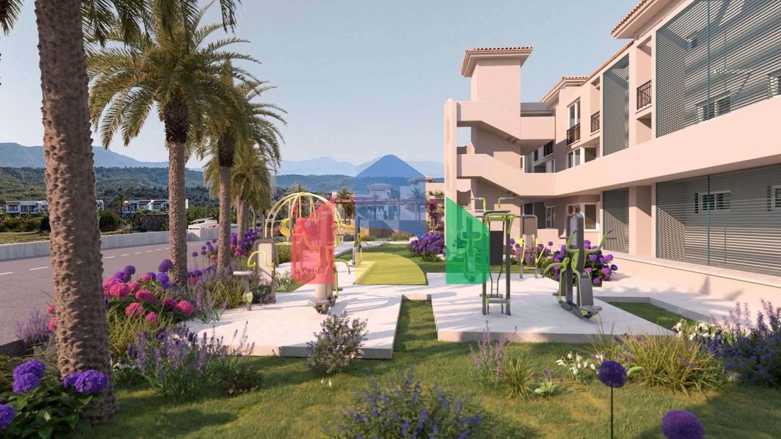 2-комнатные апартаменты 45м2 с террасой 10м2 и собственным садом в новом комплексе рядом с морем