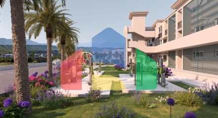 2-комнатные апартаменты 45м2 с террасой 10м2 и собственным садом в новом комплексе рядом с морем