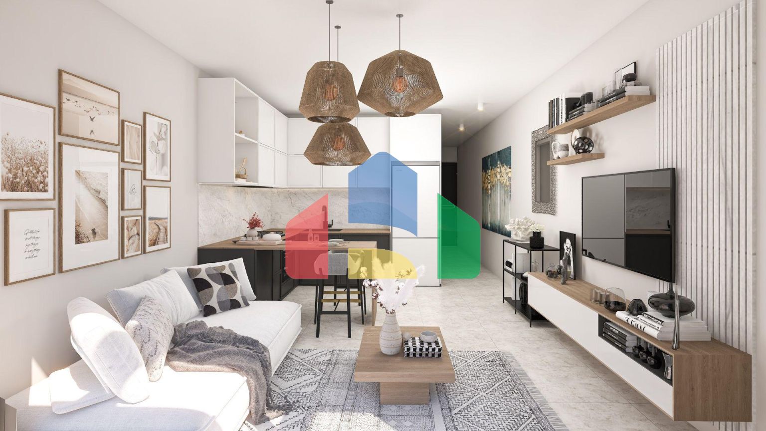 2-комнатные апартаменты 45м2 с террасой 10м2 и собственным садом в новом комплексе рядом с морем