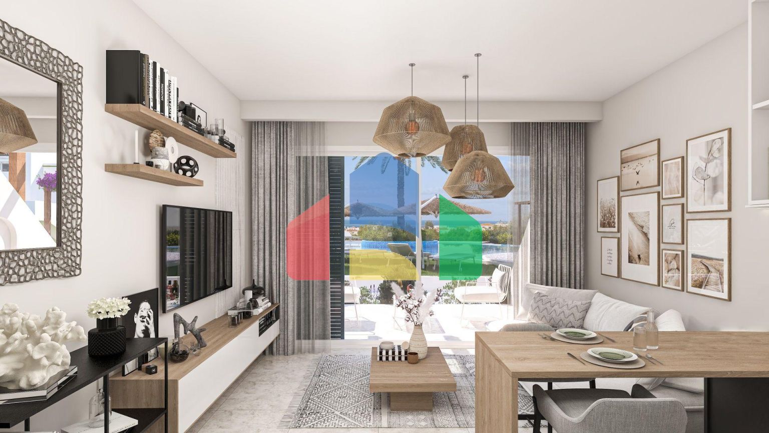 2-комнатные апартаменты 45м2 с террасой 10м2 и собственным садом в новом комплексе рядом с морем