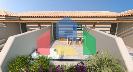 2-комнатные апартаменты 45м2 с террасой 10м2 и собственным садом в новом комплексе рядом с морем