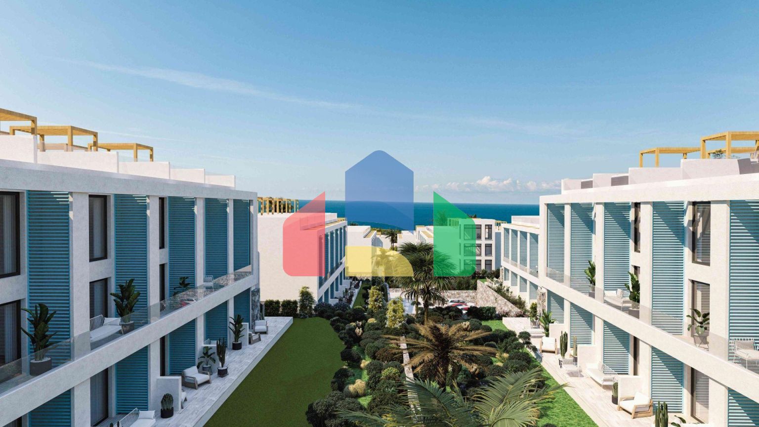 Студия 43 м2 в террасой 6м2 в комплексе у моря