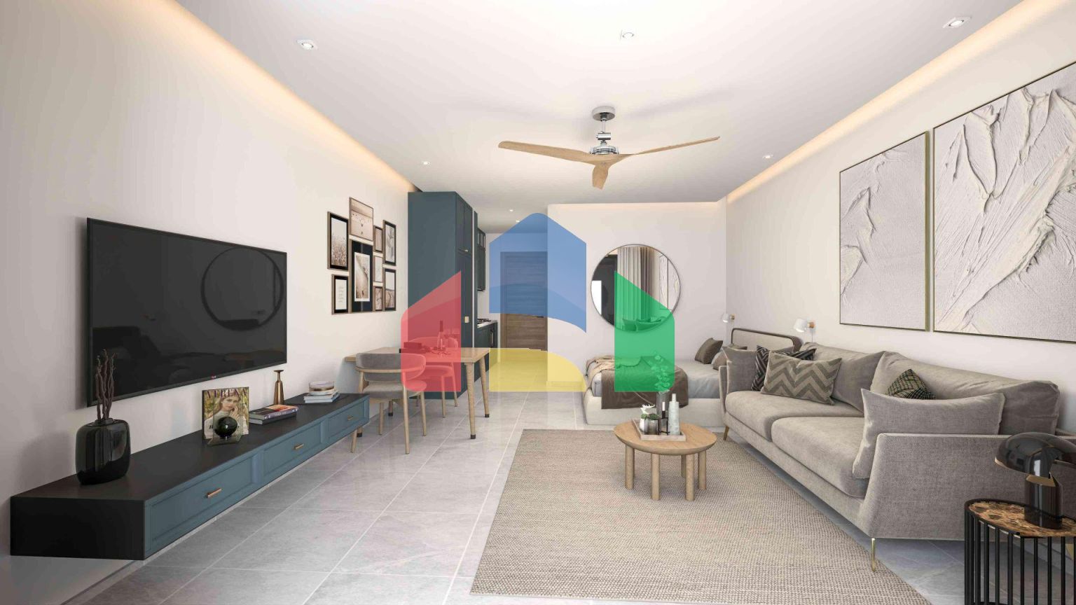 Студия 43 м2 в террасой 6м2 в комплексе у моря