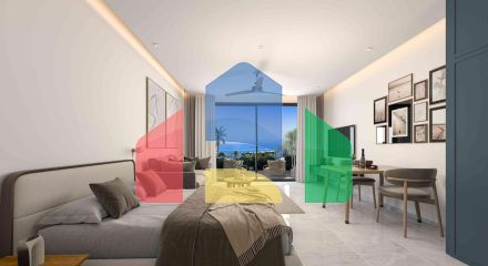 Студия 43 м2 в террасой 6м2 в комплексе у моря