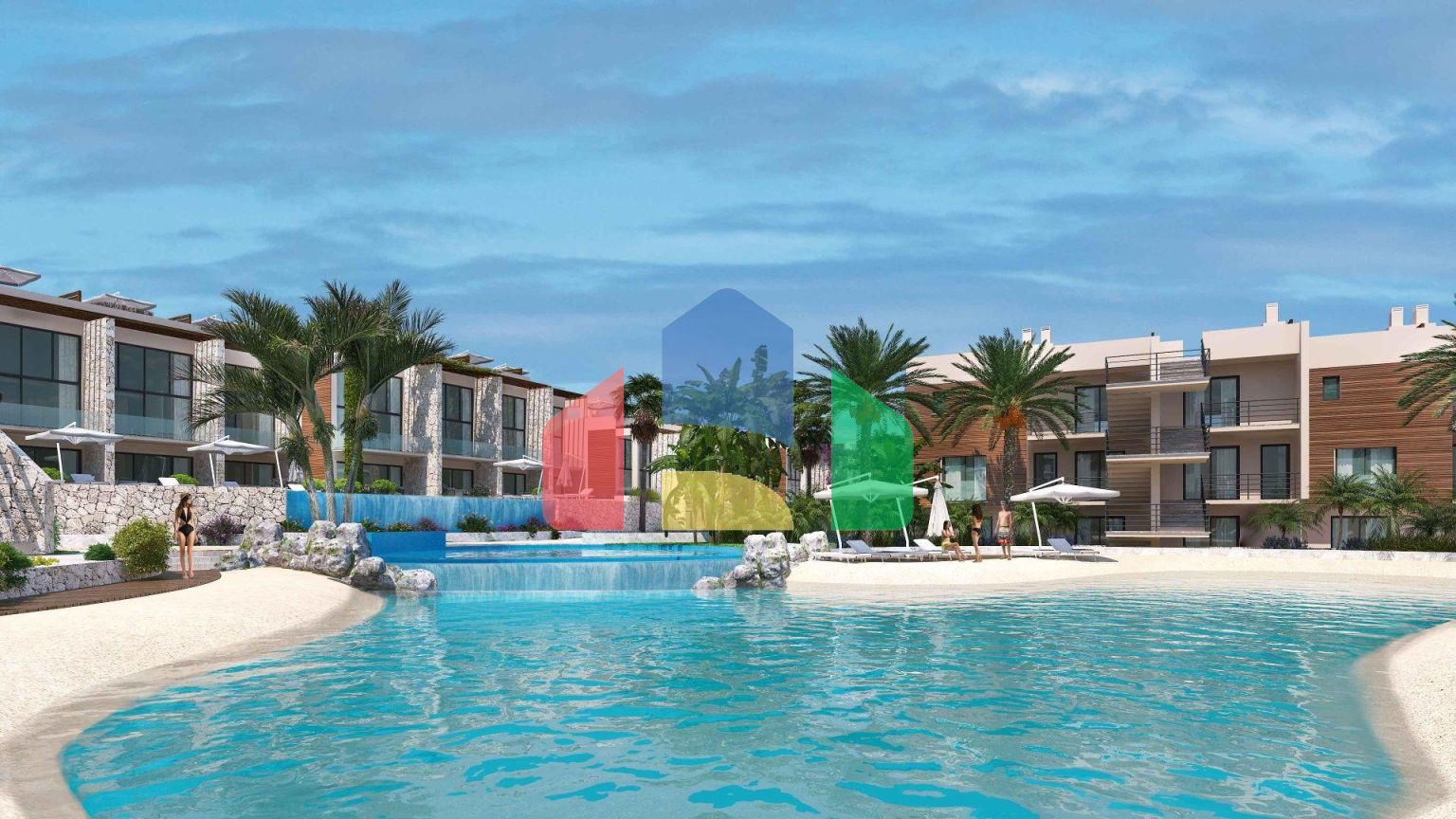 Студия-пентхаус 43 м2 с террасой на крыше в роскошном комплексе у моря