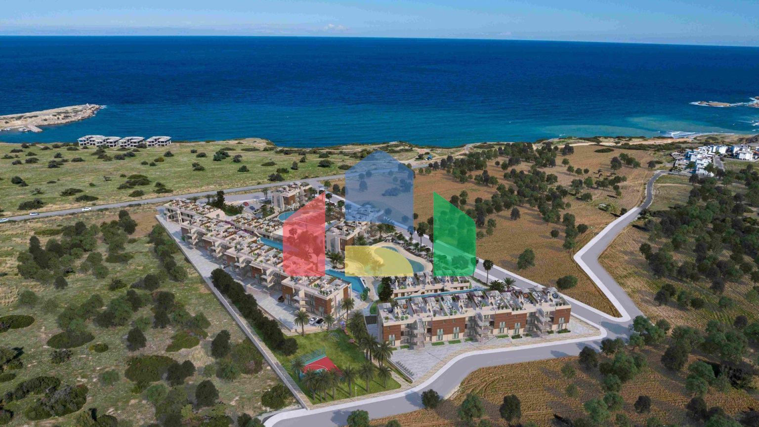 2-комнатные апартаменты 60 м2 с террасой 10 м2 в роскошном комплексе с видом на море