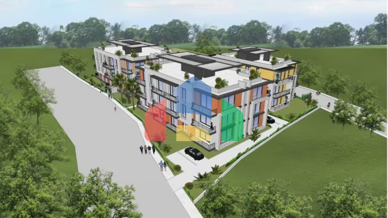 2-комнатные апартаменты 58 м2 с балконом 5 м2 в новом и тихом комплексе в Алсанджаке