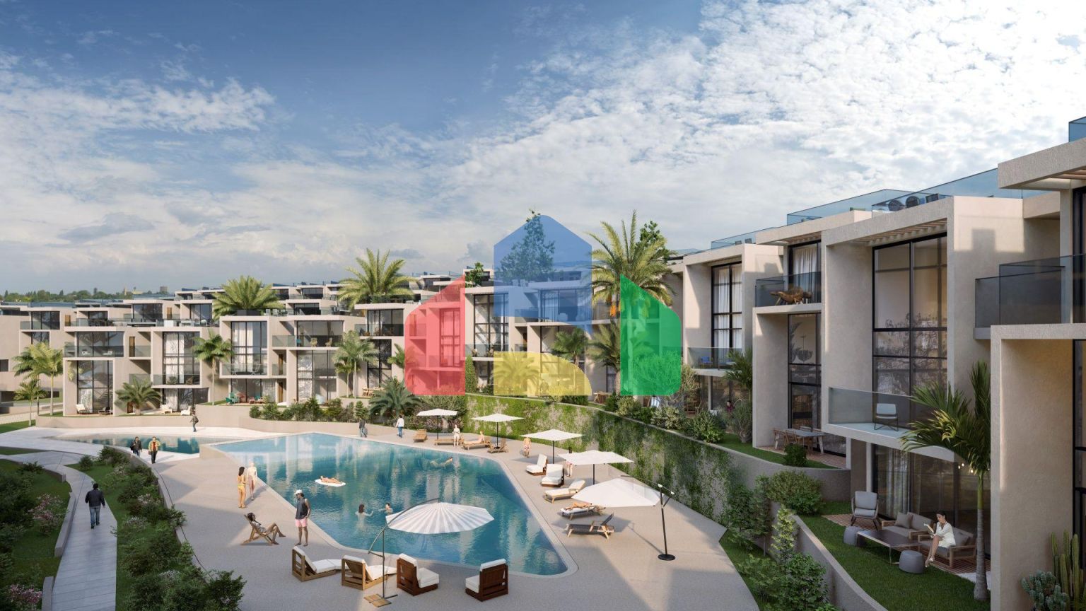 2-комнатные апартаменты loft 63 м2  в новом и современном комплексе в Эсентепе