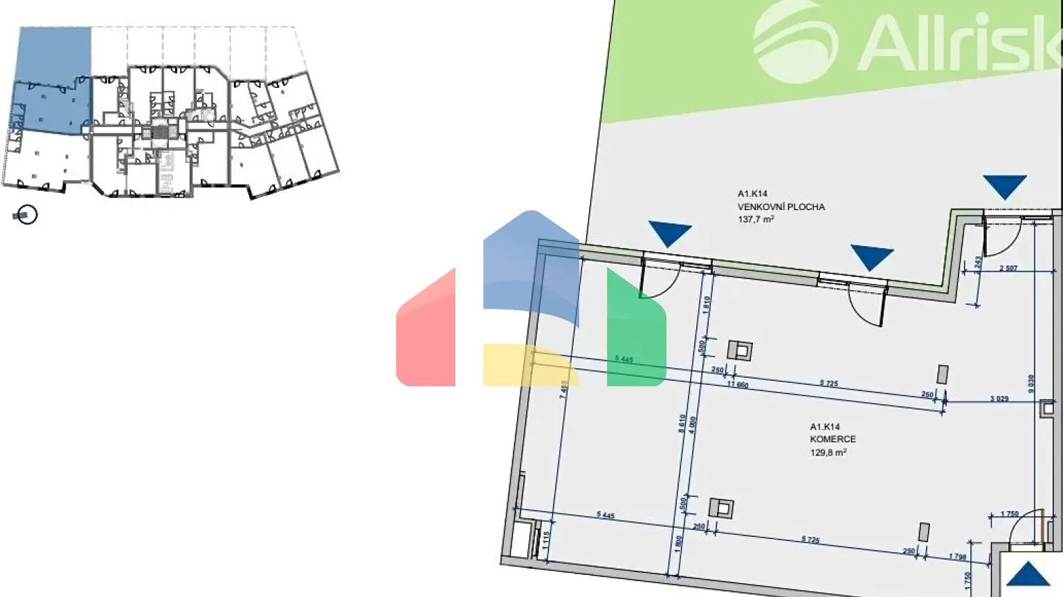 На продажу торговые помещения 129 m²