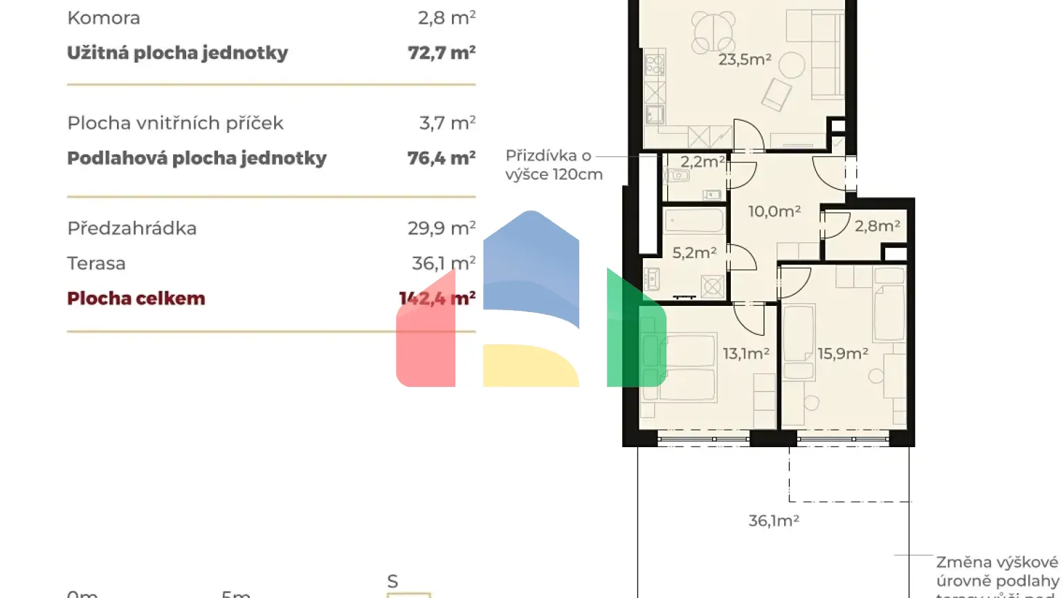 На продажу квартира 3-комн. студия 72 m²
