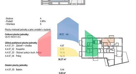 На продажу квартира 2-комн. студия 39 m²