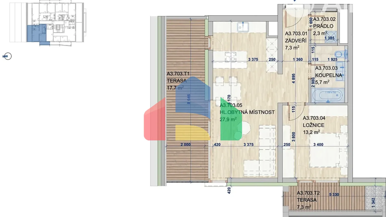 На продажу квартира 2-комн. студия 81 m²