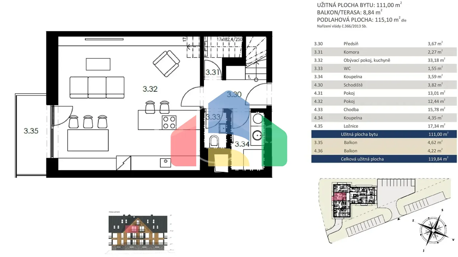 На продажу квартира 4-комн. студия 120 m²