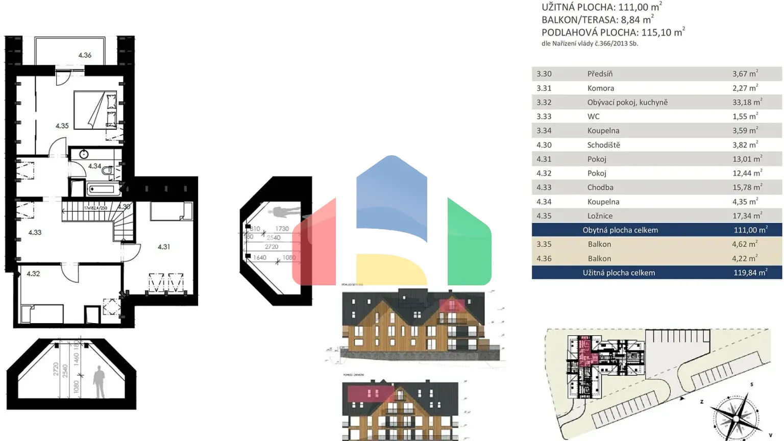 На продажу квартира 4-комн. студия 120 m²