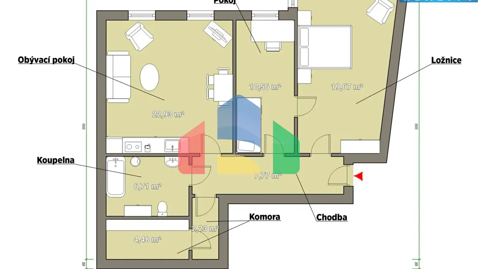 На продажу квартира 3-комн. студия 72 m²
