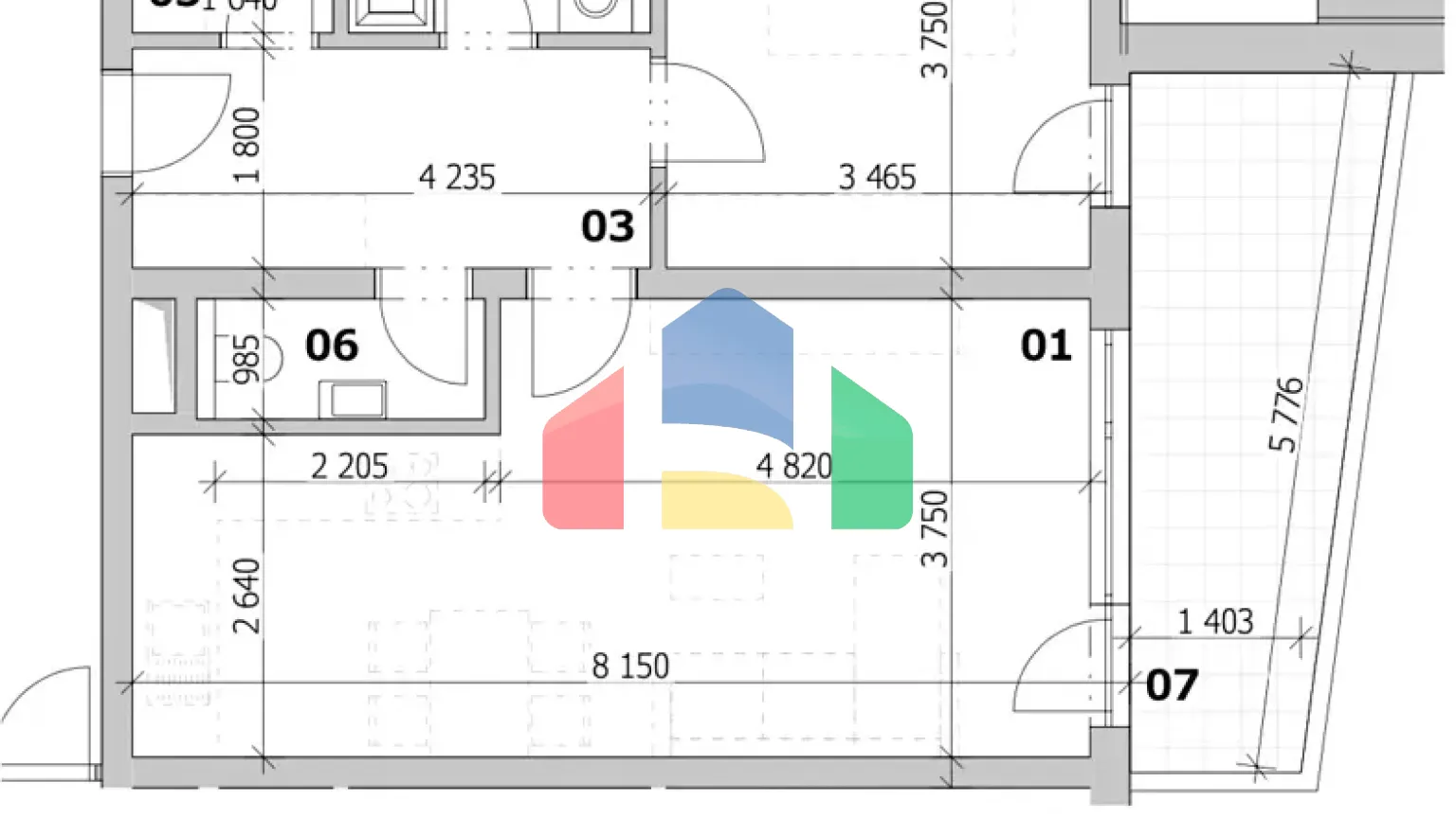 На продажу квартира 2-комн. студия 60 m²