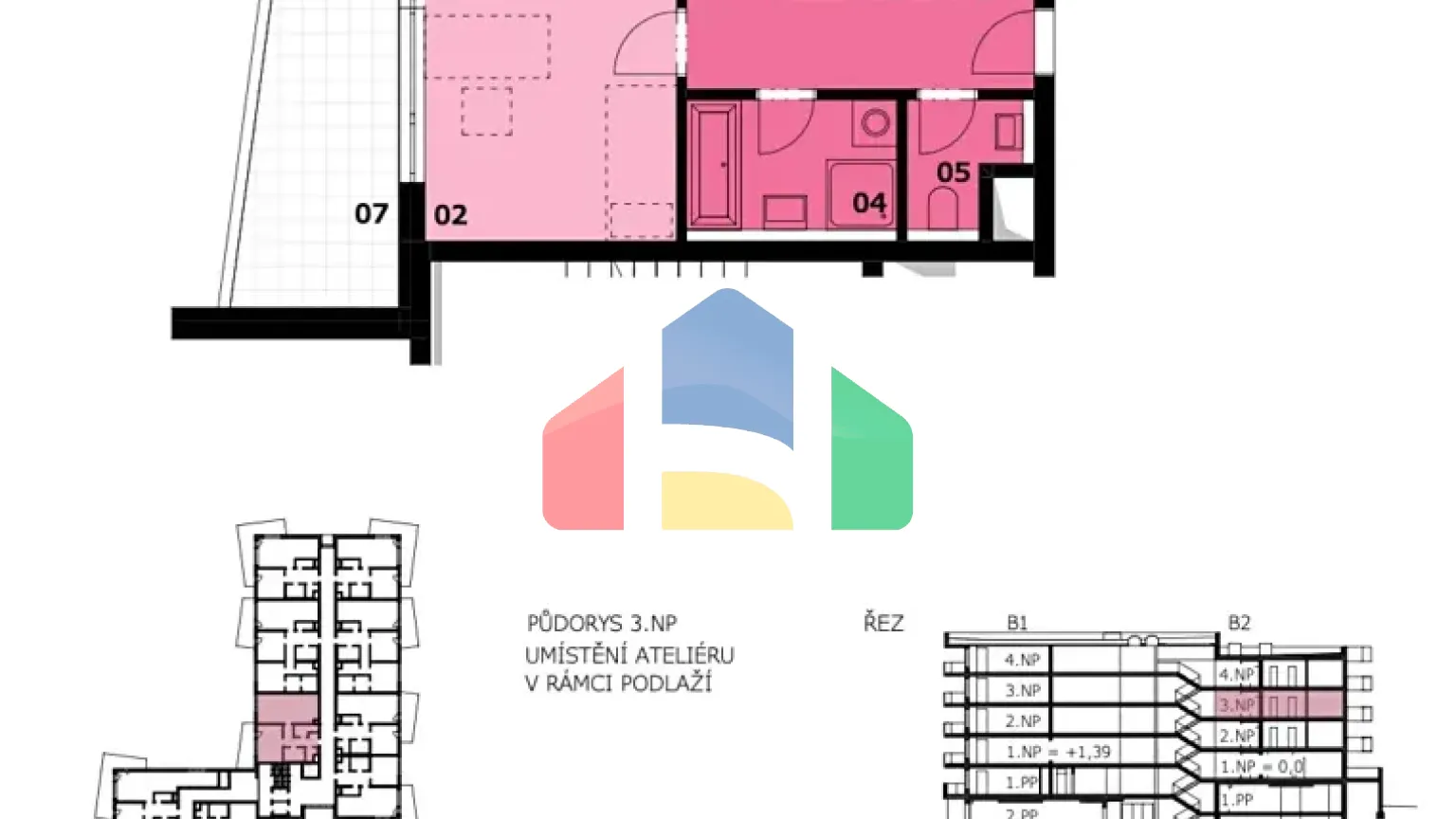 На продажу квартира 2-комн. студия 68 m²