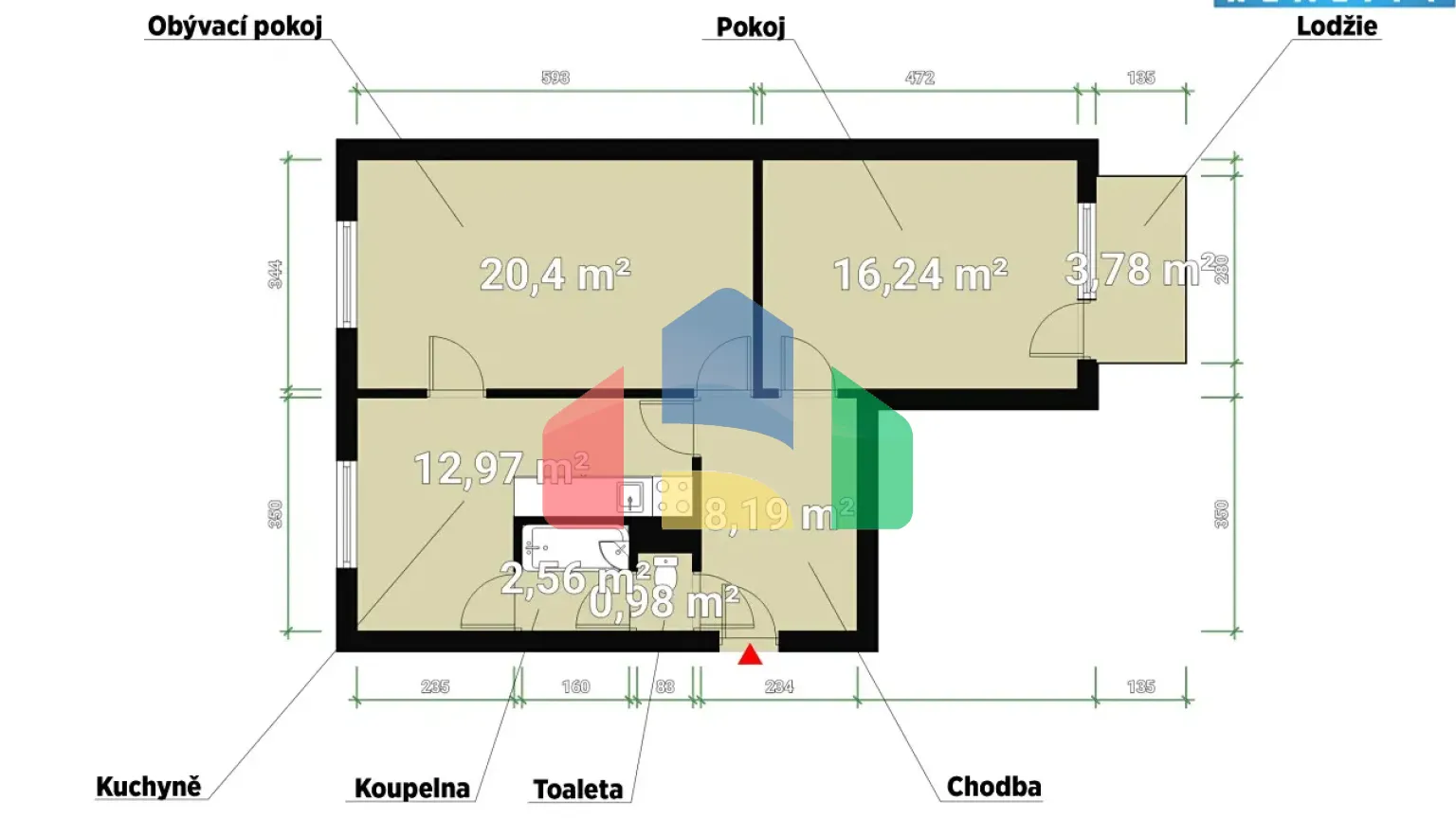 На продажу квартира 2+1 60 m²