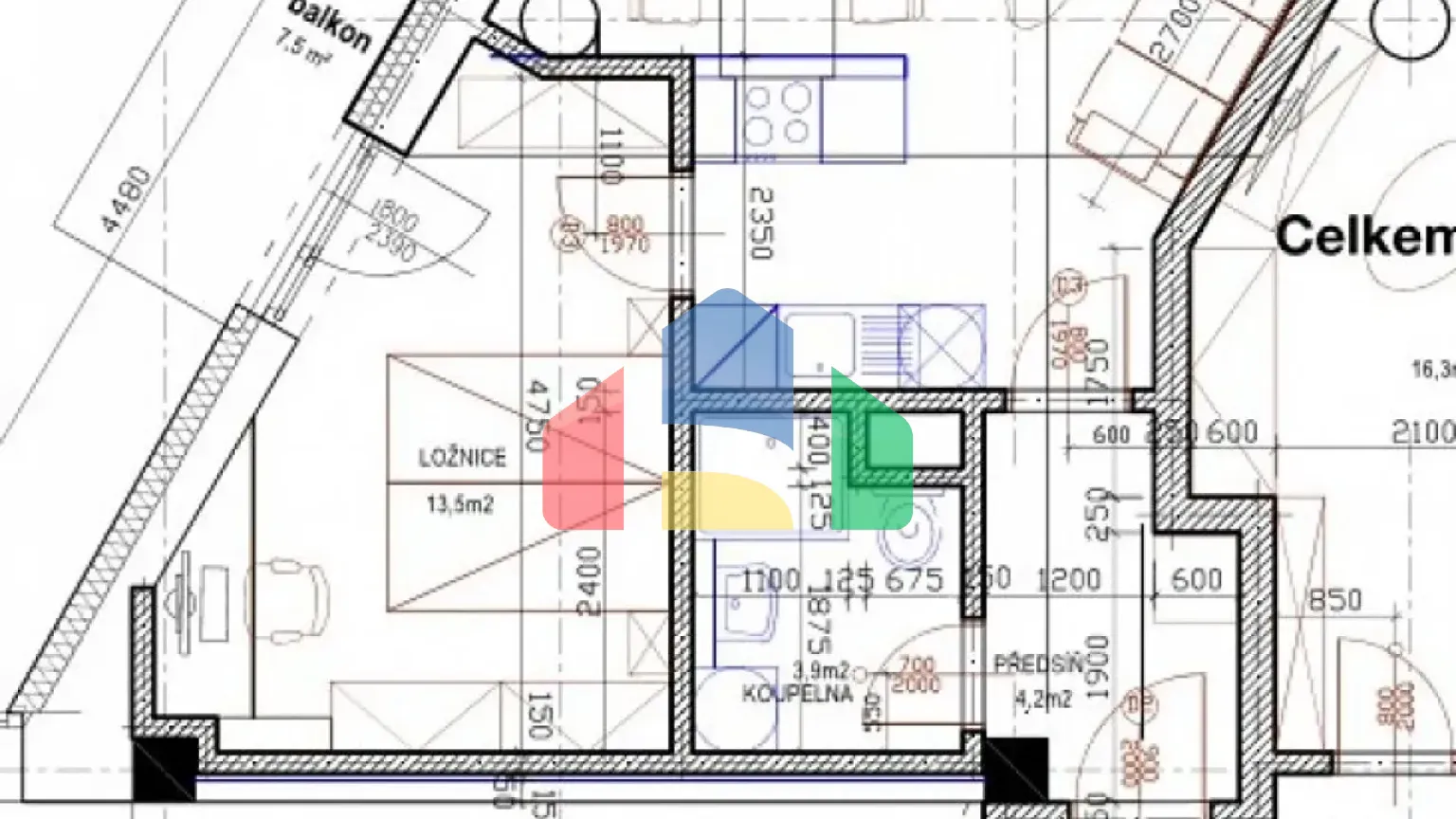 На продажу квартира 2-комн. студия 43 m²