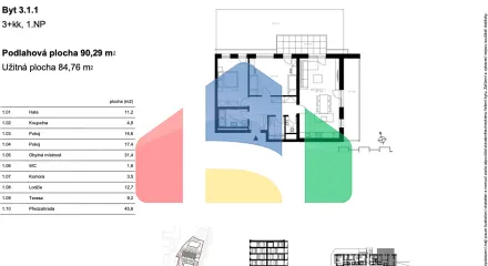 На продажу квартира 3-комн. студия 90 m²
