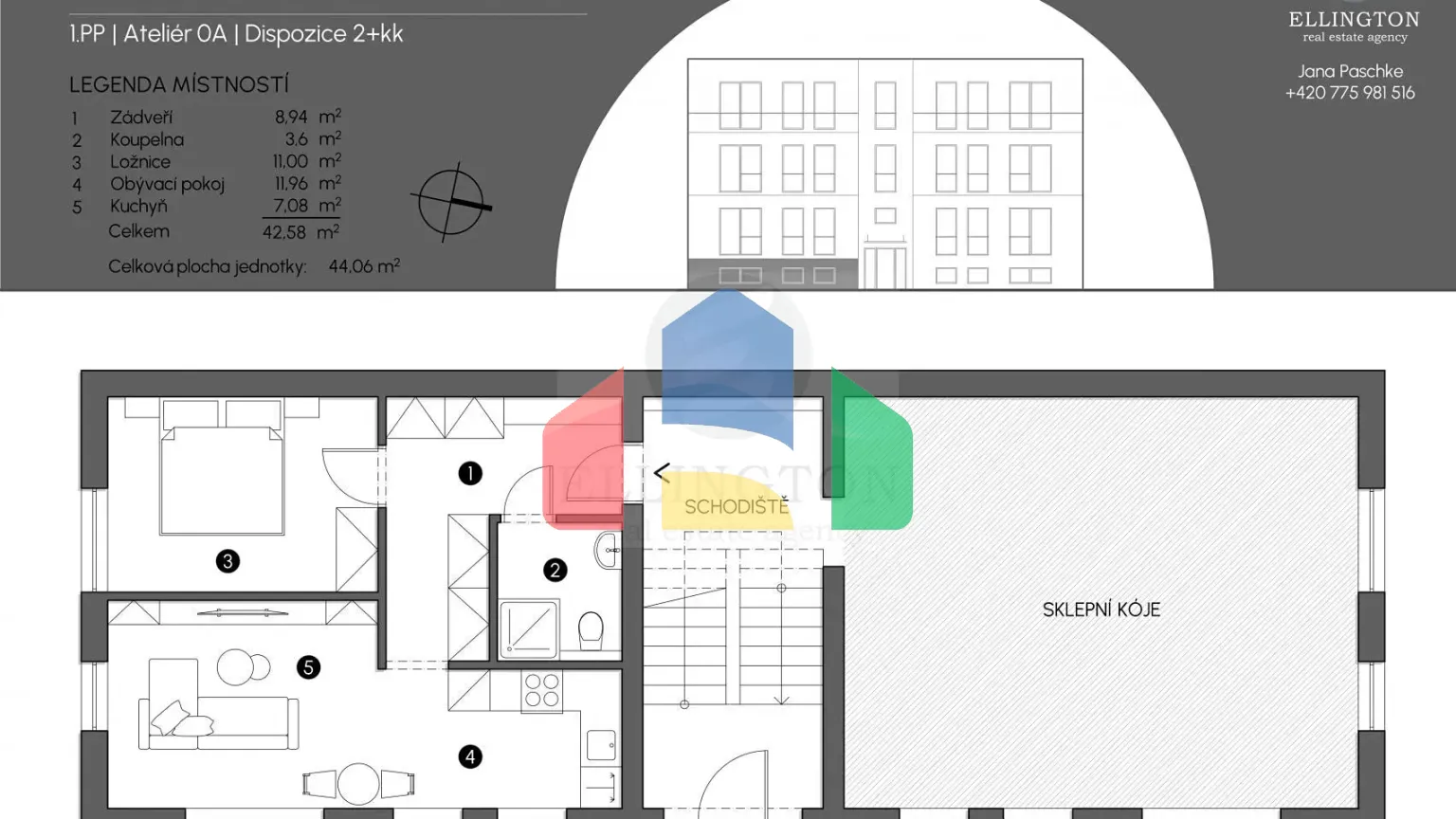 На продажу квартира 1-комн. студия 43 m²