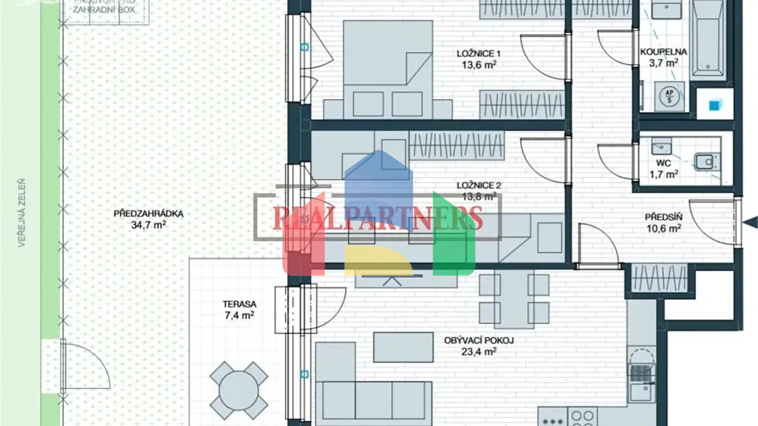 На продажу квартира 3-комн. студия 74 m²