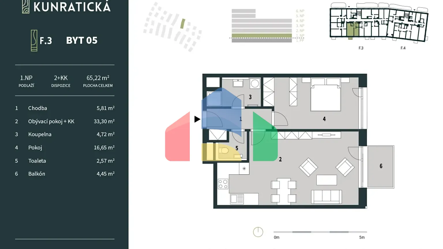 На продажу квартира 2-комн. студия 63 m²